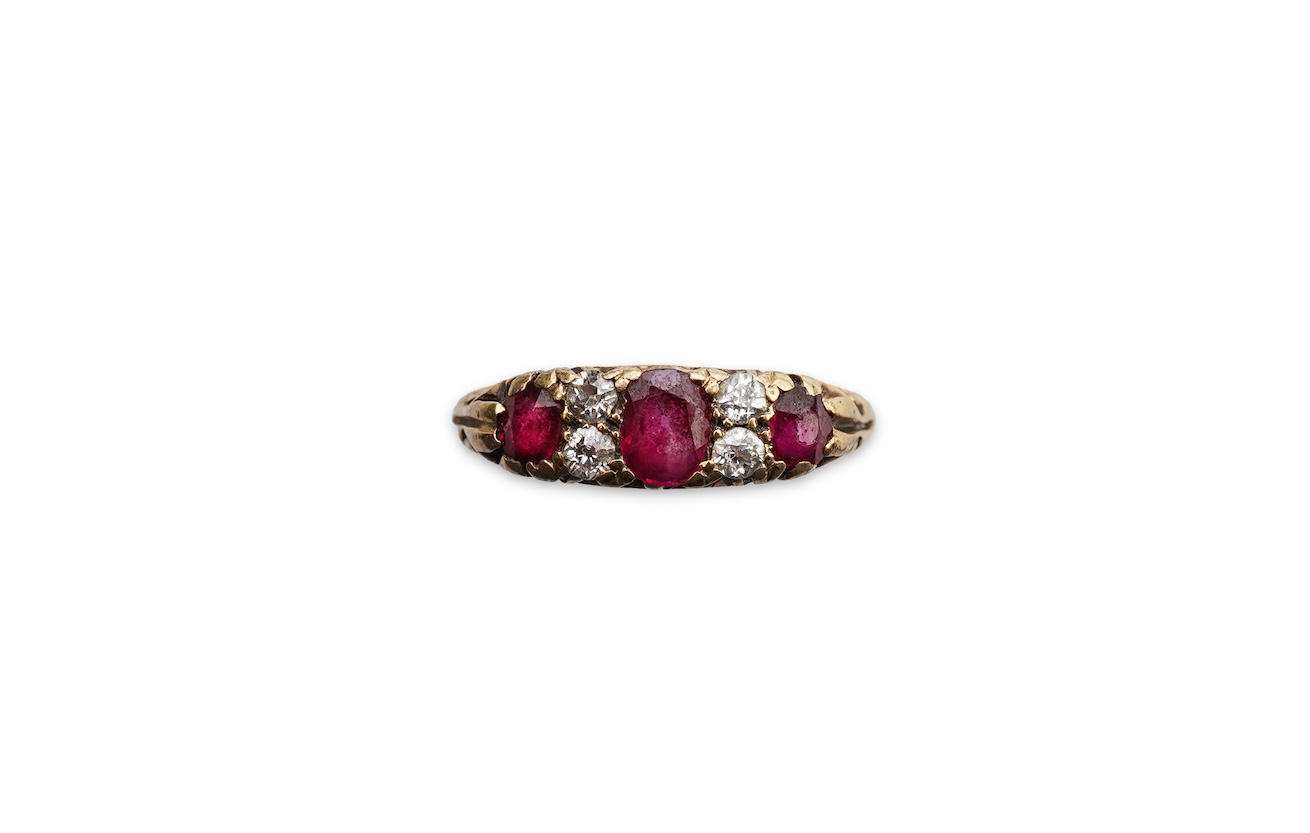 A ruby and diamond ring, early 20th century